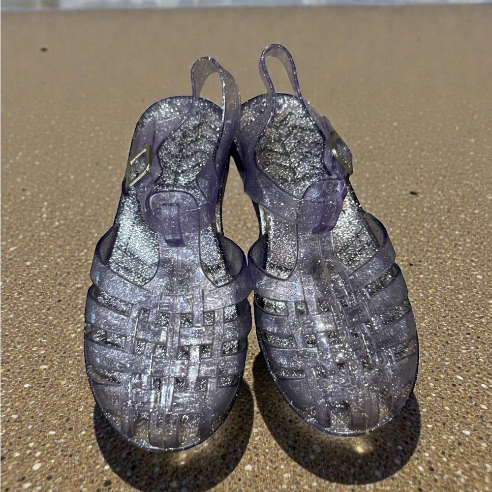Kids Jelly Glitter Purple Sandals - Picture 7 of 8